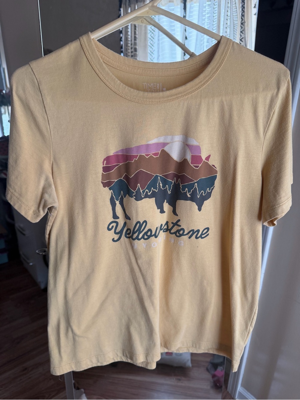 Time and Tru Yellow Yellowstone Tee